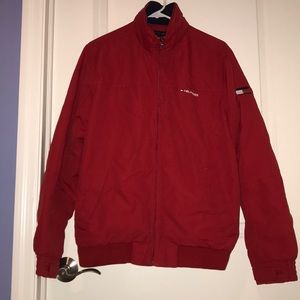 Red Tommy Hilfiger Jacket w/ Store Away Hood